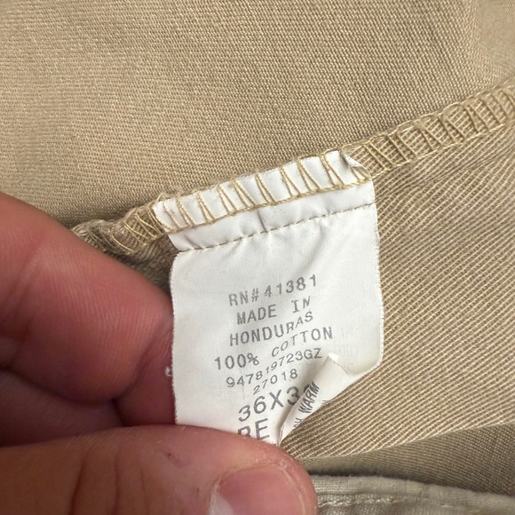 Polo Chino Ralph Lauren Mens 36x30 Khaki Cotton Pleated Pants Trousers, classic - Picture 5 of 8